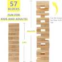 GOROCK Giant Tumbling Tower Game57Pcs Wooden Block Stacking Game Over 4.2FTClassic Family Indoor Outdoor Yard Party Games for Kids and Adults with Carry Bag
