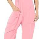 CharmWM Girls Casual Jumpsuits Spaghetti Strap Sleeveless Loose Romper Long Pants with Pockets Kids Clothes