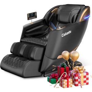 Culanta Massage Chair Full Body, Zero Gravity SL-Track Shiatsu Massage Recliner Chair with Body Scan, Airbags, Foot Rollers, Deep Yoga Stretch, Heating (U1-Black)