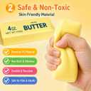 2 x 2PCS Butter Stick Squishy Toys, Soft Slow Rising Squeeze Fidget Toys, Stress Relief Squishies for Office Desk, Party Favors, Birthday Gifts for Kids & Adults (Yellow & Pink)