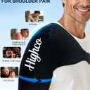 Shoulder Ice Pack Wrap for Rotator Cuff and Arm,Reusable Compression Cold Brace for Pain Relief & Muscle Relaxation,Tendonitis,Swelling,Discomfort After Surgery,Hot &Cold Therapy Ice Pack for Shoulder (Large-Black) (Black)