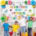 Eersida Valentines Day Bulletin Board Decorations with Paper Fans Spring Classroom Bulletin Board Set Colorful Heart Flower Cutout for Valentines Springtime Holiday School Wall Decor(Spring)