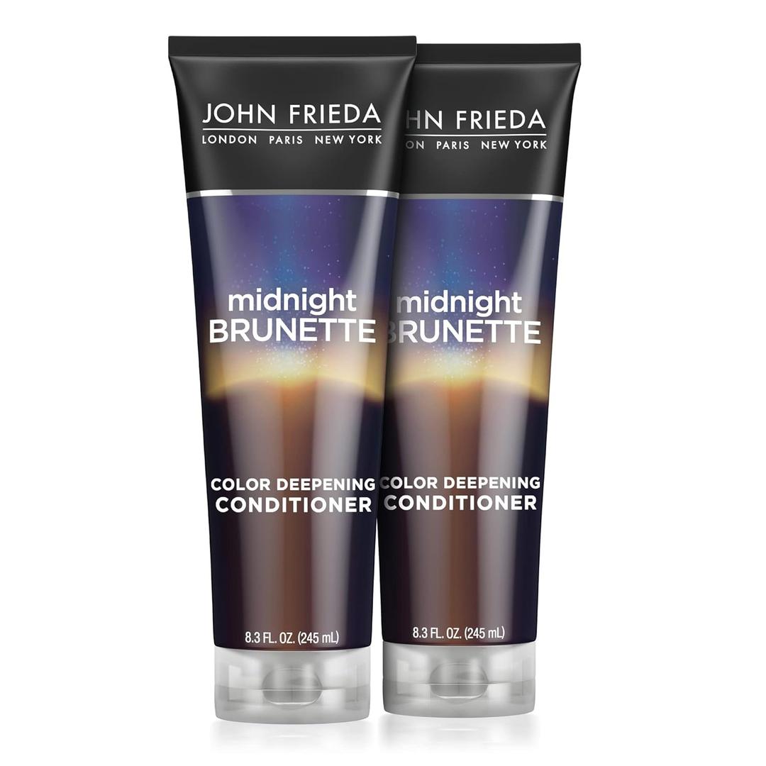 John Frieda Midnight Brunette Conditioner, Color Deepening Conditioner to Refresh Brunette Tones, Infused with Cocoa and Primrose Oil to Nourish and Enhance Brunette Tones, 8.3 Oz, Pack of 2 John Frieda Midnight Brunette Conditioner, Color Deepening Conditioner to Refresh Brunette Tones, Infused with Cocoa and Primrose Oil to Nourish and Enhance Brunette Tones, 8.3 Oz, Pack of 2