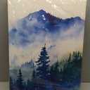 SERIMINO Nature Landscape Canvas Wall Art for Living Room, Forest Mountain Canvas Prints Paintings, Blue Modern Farmhouse Wall Decor for Bedroom Bathroom Set of 3, 12"X16"