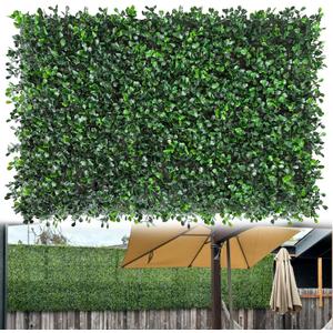 ODTORY Artificial Grass Wall Panels, 24 x 16 in 24P (64 sqft) UV-Resistant Faux Boxwood Vine Privacy Screen, Greenery Fence Cover for Balcony, Backyard, Garden and Indoor Outdoor Home Decor