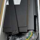 27 inch Wide Night Stand with Charging Station, Bedside Table with Open Shelf, 2 Drawers Small Wood Dresser, Modern Wood Nightstand for Bedroom/Living Room (Black)