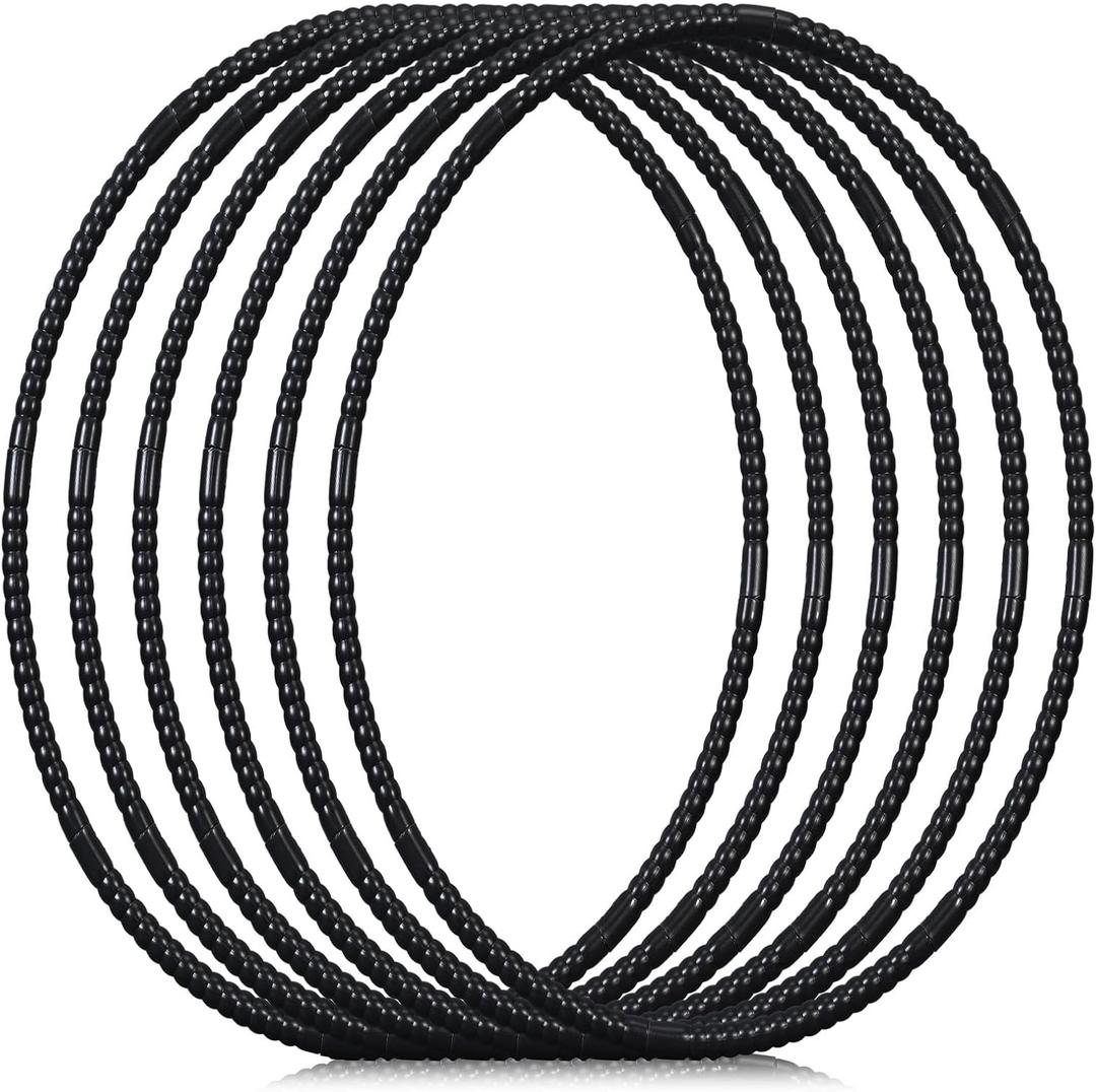 Shappy 6 Pcs Exercise Hoop Detachable Adjustable Plastic Toy Playground Toys Colored Hoop Circles for Teens Games Gymnastics Dog Agility Equipment Party Decor (23 Inch, Black)