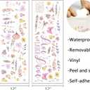 Mfault Watercolor Floral Wall Decals Stickers, Live Laugh Love Flower Butterfly Botanical Decorations Bedroom Art, Spring Summer Wildflower Natural Home Living Room Kitchen Decor
