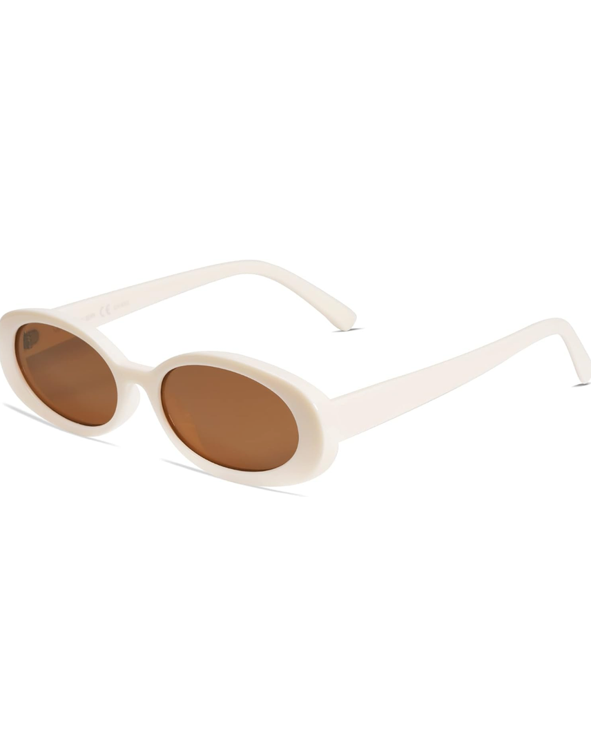 Polarized Retro Oval Sunglasses for Women and Men Small 90s