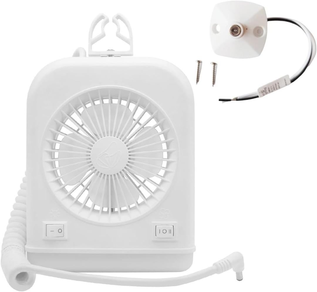 Dream lighting 12volt RV Camper Fan and LED Reading Light Combo for RV Pop UP Camping Interior Soft White Lighting with On/Off Switch 2-Speed Fan