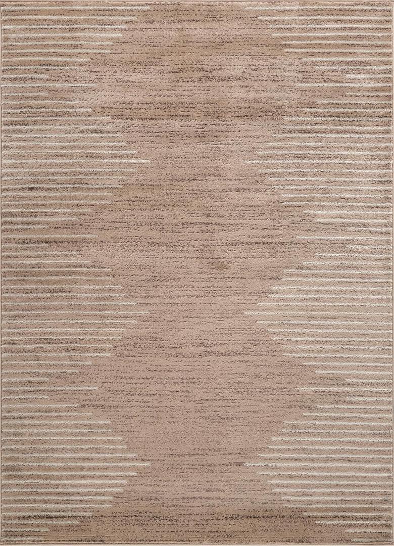 Rugshop Bohemian Stripe Stain Resistant High Traffic Living Room Kitchen Bedroom Dining Home Office Runner Rug 2'x7' Brown (2' x 7')