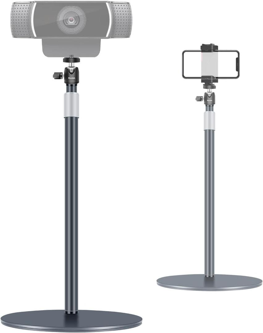 Nycetek Webcam Stand, Light Stand Tripod with 360° Rotatable Ballhead for DSLR Camera, Ring Light, Webcam, Desktop Tripod for Video Recording, Shooting, Game Streaming, YouTube