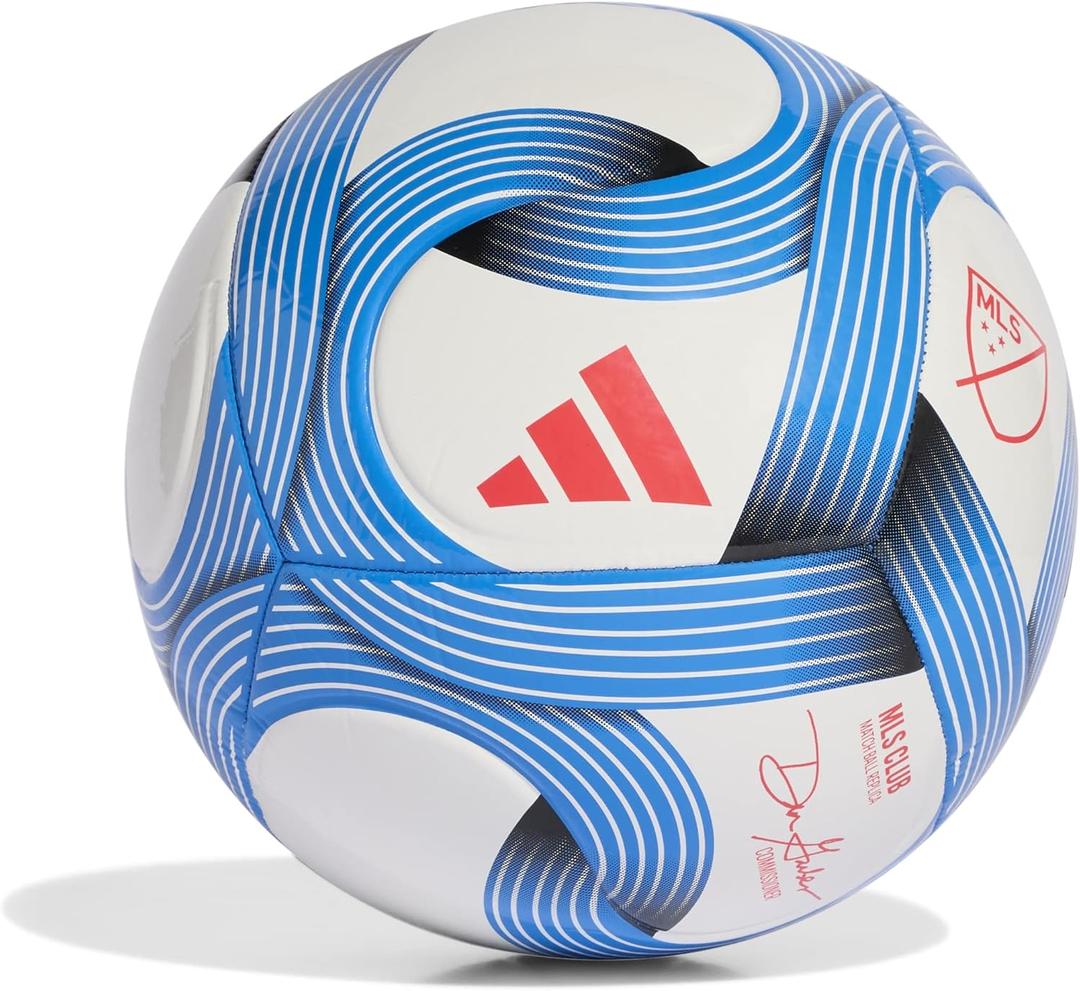 Adidas Unisex MLS Soccer Ball (3, White/Glory Blue/Lucid Red)
