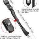 TOPCABIN Bicycle Adjustable Aluminium Alloy Bike Bicycle Kickstand Side Kickstand Fit for 22" 24" 26"- Black