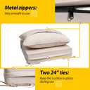 AAAAAcessories Outdoor Seat Cushions for Chairs, Fade-Resistant, Waterproof Patio Furniture Replacement Cushions, 24" x 24" x 5" + 24" x 19", Sandstone Beige