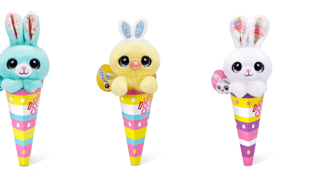 Coco Cones Easter Plush Toy by ZURU Cute Cuddly Friend in a Colourful Horn - Perfect for Easter and Collecting. (3 Pack)