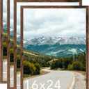 16x24 Picture Frame for Wall Hanging, Wood 16 x 24 Frame 40x60 cm Poster Photo Frame for Wall Horizontally or Vertically, Deep Brown, 4 Pack