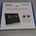 Newentor Weather Station Wireless Indoor Outdoor Thermometer, Color Display Digital Weather Thermometer with Atomic Clock, Barometric Pressure, Forecast Station with Adjustable Backlight,Black,2Sensor