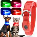 YFbrite Light up Dog Collars for Night Walking, Rechargeable LED Cat Collar, Comfortable Adjustable Lighted Dog Collar Rechargable for Cats, Small, Medium and Large Dogs (Red, XS)