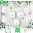 Ctosree 31 Pieces Greenery Baby Shower Diaper Game 1 Diaper Baby Shower Game Board 7 Diapers 10 Plastic Balls 1 Organza Bag for Bridal Games Boy Girl