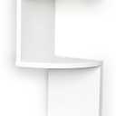 Danya B. Large Rustic Decorative 5-Tier Corner Floating Wall Mount Display Shelving Unit (White)