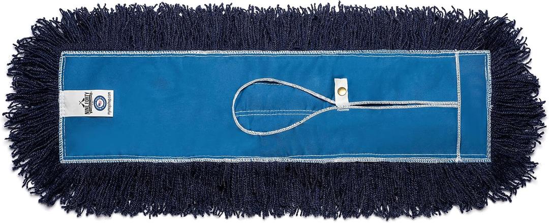 Nine Forty 36-Inch Premium Nylon Dust Mop Replacement Head - Heavy Duty Mop Head Refill for Industrial, Commercial, and Residential Cleaning - Dry Floor Duster for Hardwood Surfaces - Blue (1-Pack)