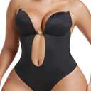 Sliot Strapless Shapewear for Women - Backless Bra Bodysuit, Deep Plunge Body Shaper for Backless Dress (XX-Large (40), Black)