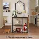 WOHOMO Console Table, Small Entryway Table with Storage Shelves 12'' Narrow Sofa Table Modern Hallway Table for Living Room 31.5" x12''x31.5'' Walnut
