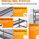 Heavy Duty Fishing Rod Rack, Fishing Organizer for Garage, Fishing Gear Holder for Garage with Movable Wheels