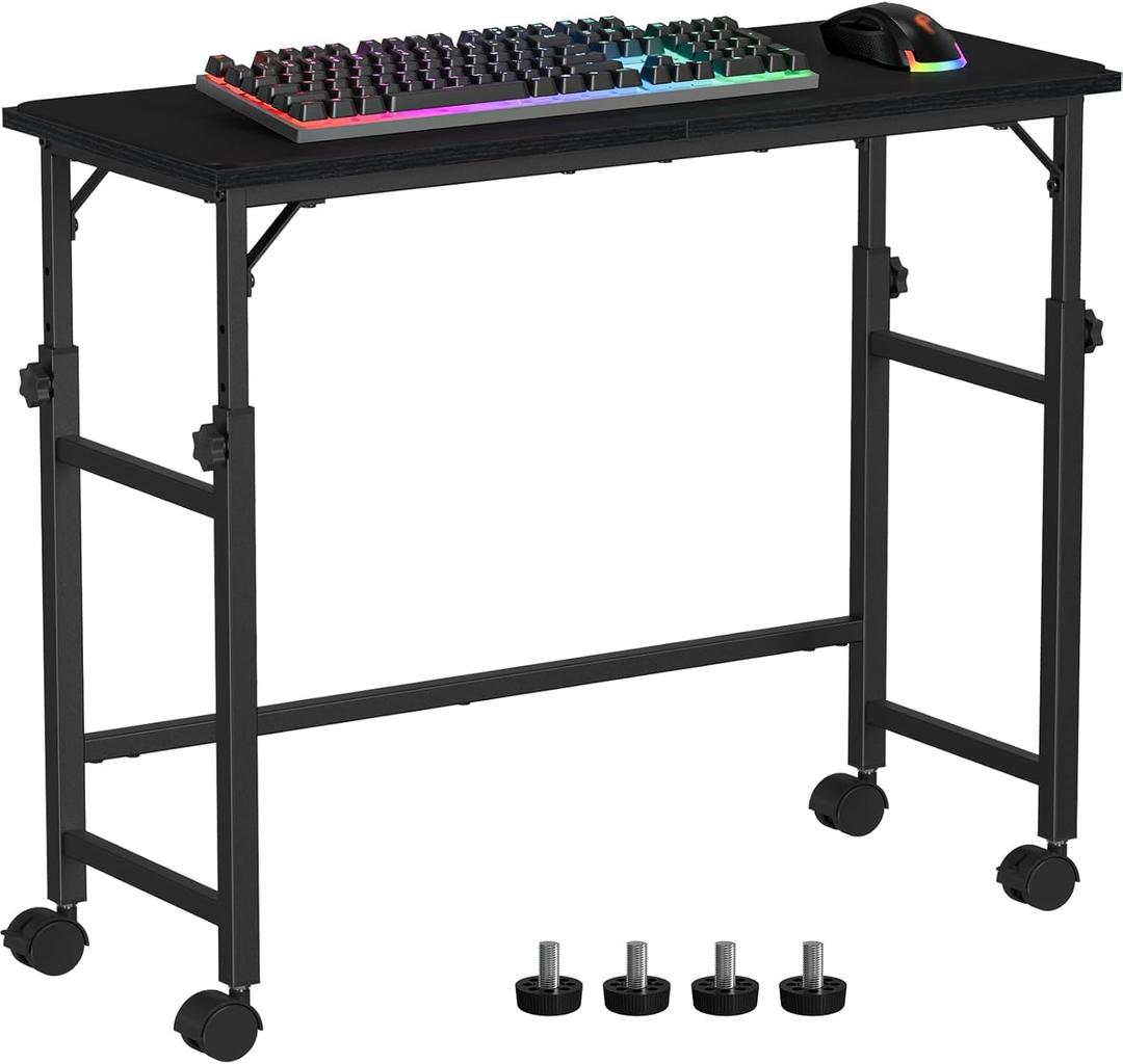 Snughome Mobile Keyboard Tray with Mouse Pad, Height Adjustment 23"31", Keyboard Standing Desk, Rolling UnderDesk Extender with Lockable Casters, Desk Accessories for Home Office