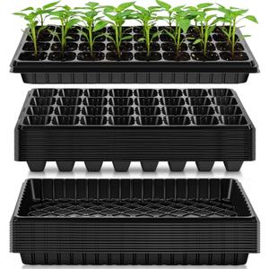 Vesici 32 Pack Seed Starter Trays, 32 Cell Seedling Trays with 1020 Flat Tray, Deep Plug Nursery Plant Pots for Germination, Water Collection, Indoor Outdoor Seed Starting & Transplanting