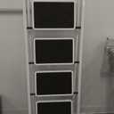 Soctone Step Ladder 4 Step Folding with Anti-Slip Pedal, Lightweight 4 Step Ladder with Handrails, 330 lbs Capacity Perfect for Kitchen & Household, White