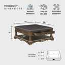 Lexicon 39" Square Storage Ottoman Coffee Table, Faux Leather, Brown
Cocktail Ottoman with 4 Drawers, Lower Open Shelf, Casters, Nailhead Trim, Footrest for Living Room, Easy Assembly
