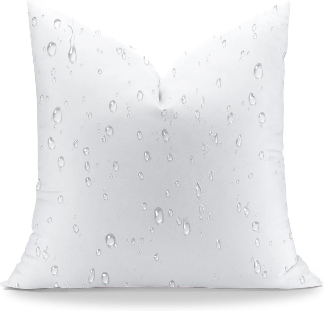 Artscope 24x24 Outdoor Pillow Inserts, Synthetic Down Waterproof Throw Pillow Inserts, Soft Decorative Outdoor Pillows for Couch Sofa Bed Patio Furniture