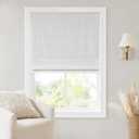 Madison Park Cordless Roman Shades, Total Blackout Window Blind Privacy Window Shades, Thermal Insulated Cordless Window Treatment for Bedroom, Living Room, Quincy, Single Panel 27" W X 64" H White