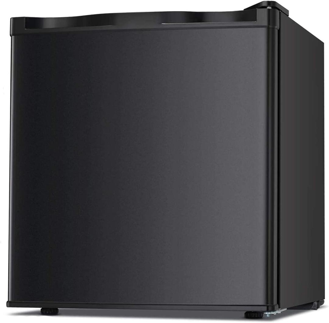 Antarctic Star Upright Freezer 1.1 Cu.ft, Compact Mini Freezer with Reversible Single Door, Temperature Control, Removable Shelves, Small freezer Stainless Steel for Dorms Home Office, Black