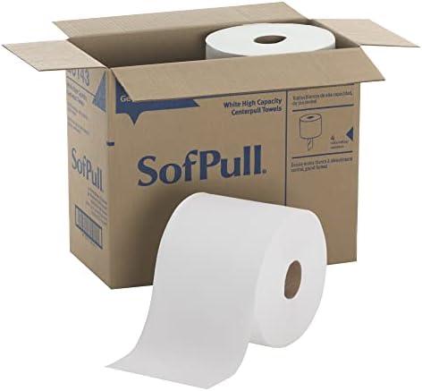 SOFPULL CENTERPULL HIGH-CAPACITY PAPER TOWELS BY GP PRO (GEORGIA-PACIFIC), 28143, WHITE, 4 ROLLS PER CASE, 567 TOWELS PER ROLL