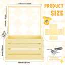 Suzile Wooden Baby Shower Crate Closet Wood Basket for Gifts with Handle Boy Girl Clothes Gender Reveal Storage Box for Newborn New Parent (Creamy Yellow)