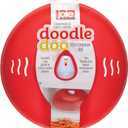 Joie Doodle Doo Microwave Lid, Vented Splatter Cover for Even Cooking, 10-Inch Guard Fits Over Plates to Keep Kitchen Appliance Clean, BPA-Free, Cute Rooster Design, Red