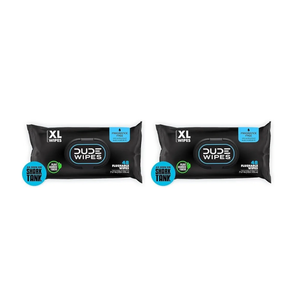 DUDE Wipes - Flushable Wipes - 2 Pack, 48 Wipes - Unscented Extra-Large Adult Wet Wipes - Vitamin-E & Aloe for at-Home Use - Septic and Sewer Safe