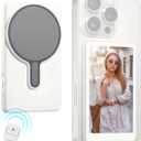 Magnetic Phone Vlog Selfie Monitor Screen  Back Camera Selfie Monitor  1080P Display can Wirelessly Connect to Mobile Phones  Rear Camera Selfie Screen with Remote Controller(White)
