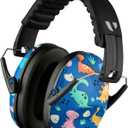 Vanderfields Hearing Protection Ear Muffs - Over 33 dB (2K Hz) Broad Noise Cancelling Sound Reduction Earmuffs for Kids 3-12, Dinosaur Club