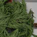 9FT Prelit Christmas Garland, Realistic Green Norfolk Pine Garland with Lights Battery Operated for Mantle Stairs Railing Fireplace Table Indoor Xmas Decor