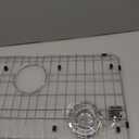 iPEGTOP Sink Protector Grid, 28-3/8" x 14-3/16" Stainless Steel Sink Bottom Grid Rear Drain with Corner Radius 3/8", Sink Grate with Hole Cover for Kitchen Sink Single Sink Bowl, One-Piece