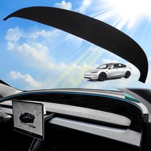 2026 Dashboard Cover for Tesla Model Y Juniper Accessories 2025 Black Anti-Glare Dash Mat with Non-Slip Backing No Residue (Model Y Juniper - Pure Black 2025+)