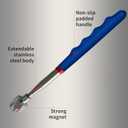 3 x Heavy Duty Telescoping Magnetic Pickup Tool  Strong 25lb Pull Force, Extendable from 7in to 30in, Stainless Steel Body with Non-Slip Cushion Handle for Retrieving Nails, Screws, and Metal Parts