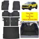 Floor Mats & Trunk Mat & Backrest Mat for 2025 2026 Nissan Kicks TPE All Weather Protection 2 Rows Car Floor Liners & Cargo Liners (Fit Upper Layer) with Velcro Rear Seats Backrest