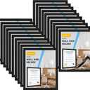 20 Pieces Frames 8x10 inches, Self- Door Window Document Reusable Frames, Wall Glass Peel and Picture Frames (Black)