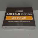 Everest Ultra Slim Cat6a Ethernet Patch Cables 3ft (24-Pack) Black - 10GB Cat 6a Patch Cable - Bendable, Flexible & Thin Ethernet Cable - Space Saving 32AWG 550MHZ Cat6a Cables - 100% Copper Wires