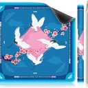 XINTONG Mahjong Mat, 3232 Inches, Mahjong Mat for Table|Anti-Slip | Noise Reduction | Waterproof | Wrinkle-Free, Mah jongg Mat Transported in Curly Packaging, No Creases. (Lucky Blue), 32 inches x 32inches x 0.12 inches